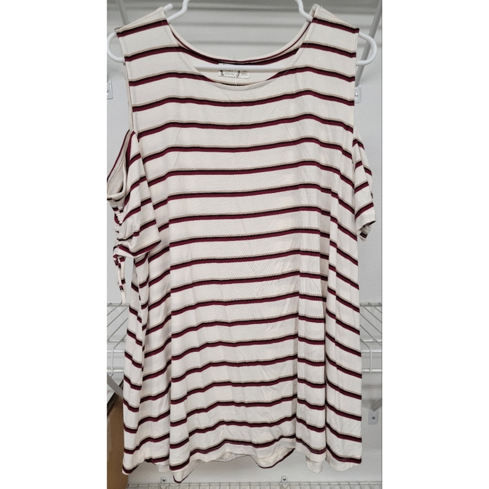 NWT | Maurices Striped Cold Shoulder Top